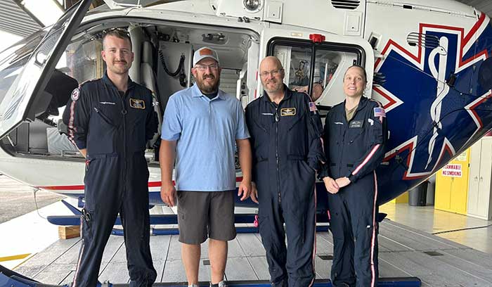 LifeNet crew meets with former patient on World Helicopter Day